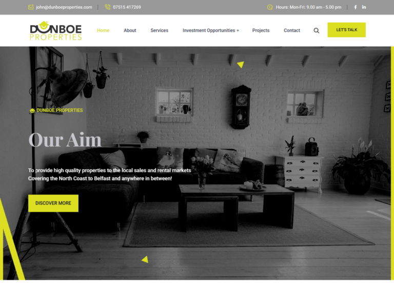 Dunboe Properties Web Design